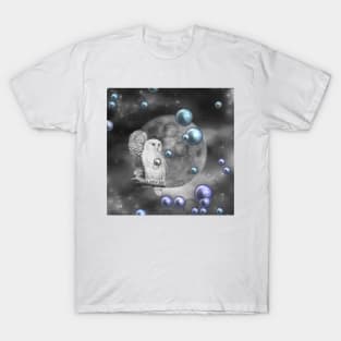 Owls Out of this World with Teal Purple Bubbles T-Shirt